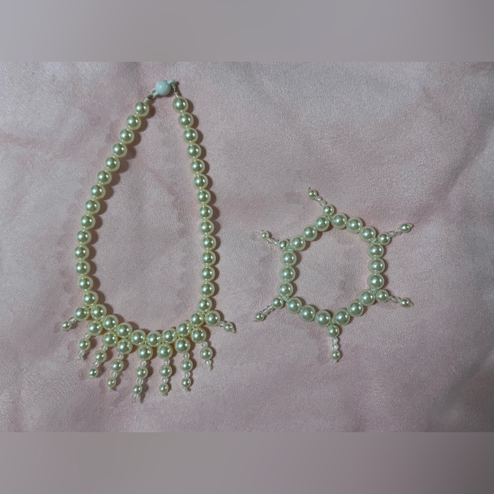 Gymboree Pearl Snowflake Necklace & Bracelet Set